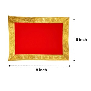 Velvet Pooja Cloth | Bhakti Lehar, Plain Altar Cloth for God Idols, Home Mandir, Temple and Pooja Ghar (8X6)