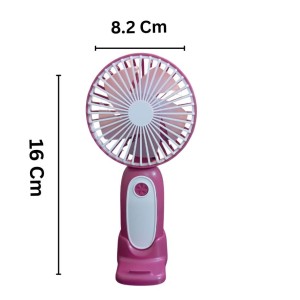 Mini Hand Fan – Portable USB Rechargeable Personal Fan, 3 Speeds, Quiet Operation, Handheld or Desk Use, Ideal for Travel, Office, Outdoor, and Summer Activities (Pink)