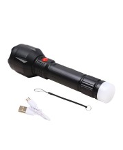 HiTechMart 24 Energy Rechargeable Led Torch with Dual Mode Night Lamp/Torch 8 hrs Flood Lamp Emergency Light (Black)