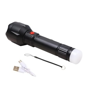 HiTechMart 24 Energy Rechargeable Led Torch with Dual Mode Night Lamp/Torch 8 hrs Flood Lamp Emergency Light (Black)