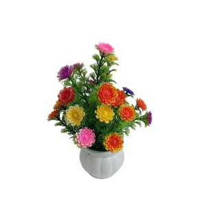 Hitech Artificial Flower Pot Multi Colour Tableware Home Decor Living Room Shop Office Bed Room Washroom & Gift Artificial Plant with Pot Pack of 1