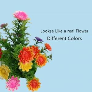 Hitech Artificial Flower Pot Multi Colour Tableware Home Decor Living Room Shop Office Bed Room Washroom & Gift Artificial Plant with Pot Pack of 1
