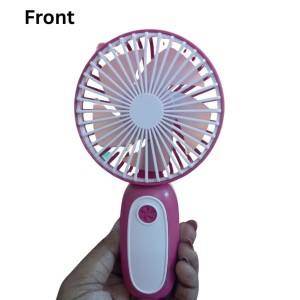 Mini Hand Fan – Portable USB Rechargeable Personal Fan, 3 Speeds, Quiet Operation, Handheld or Desk Use, Ideal for Travel, Office, Outdoor, and Summer Activities (Pink)
