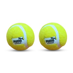 Hitech Sales - Pumo Cricket Tennis Ball | Lightweight Yellow Tennis Ball for Cricket Practice & Play | Durable and High Bounce Ball for Indoor & Outdoor Use (Medium, 2, Count)