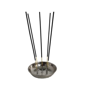 Stainless Steel Incense Holder Round Stand with ash Catcher agarbatti Puja Prayer Agardaan dhoop Round-Shaped for Home Office Temple puja Ash Sticks (4 x 4)