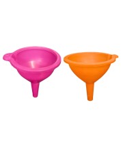 Plastic Funnel Set 2 – Multipurpose Wide Mouth Funnels for Kitchen Use, Liquid & Dry Transfer, Oil, Water, Juice, Powder Filling, Durable & Easy to Clean