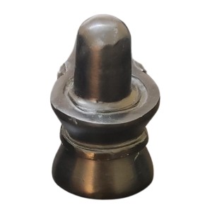 HiTechMart Black Marble Shivling Idol, 3 Inch Lord Shiva Shivalingam Murti for Home Puja and Shivratri, Medium Size, 230g Black Stone Shivling for Worship and Decor