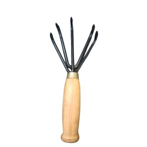 Garden Hand Cultivator Tool with Wooden Handle – 5 Prong Manual Rake for Wooden Handle Manual Tool for Weeding, Aerating & Soil Cultivation Farming.