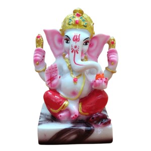 Hi Tech Sales Handcrafted Siddhi Ganesh Idol for Home Decor, Gifting Diwali, Birthday, Festivals (5 x 3 Inches) (Red)