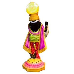Black Lord Krishna Statue Playing Flute with Golden Crown – Hindu God Murti Idol for Home Mandir, Pooja Room, Temple Decor & Spiritual Gift Item