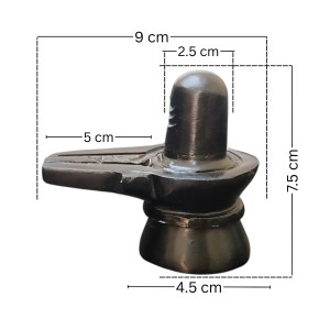 HiTechMart Black Marble Shivling Idol, 3 Inch Lord Shiva Shivalingam Murti for Home Puja and Shivratri, Medium Size, 230g Black Stone Shivling for Worship and Decor