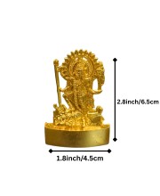Antique Gold Metal Statue Maa Kaali Idol Showpiece for Home & Office | Hindu Goddess Decorative Murti for Puja & Mandir Office Table Showpiece (6.5cm)