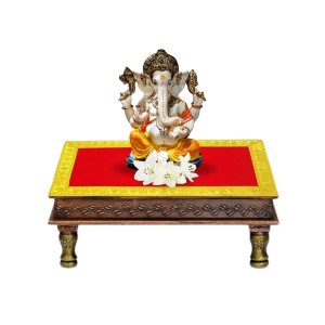 Velvet Pooja Aasan Cloth with Golden Border | Plain Chowki Mat for Puja Table, Home Mandir & Temple | Pack of 6 (6 x 8)