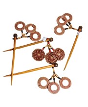 WOODEN Hair Bun Stick – Classic Handmade Wooden Hair Stick for Women & Girls – Natural Wood Hair Pin for Buns, Updos & Hair Styling, Khopar kanta