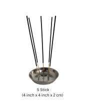 Stainless Steel Incense Holder Round Stand with ash Catcher agarbatti Puja Prayer Agardaan dhoop Round-Shaped for Home Office Temple puja Ash Sticks (4 x 4)