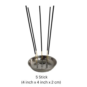 Stainless Steel Incense Holder Round Stand with ash Catcher agarbatti Puja Prayer Agardaan dhoop Round-Shaped for Home Office Temple puja Ash Sticks (4 x 4)