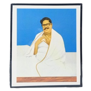 Sri Sri Baroda Wooden Laminated Photo Frame with Stand | Spiritual Religious Decor | Compact Size for Home & Office