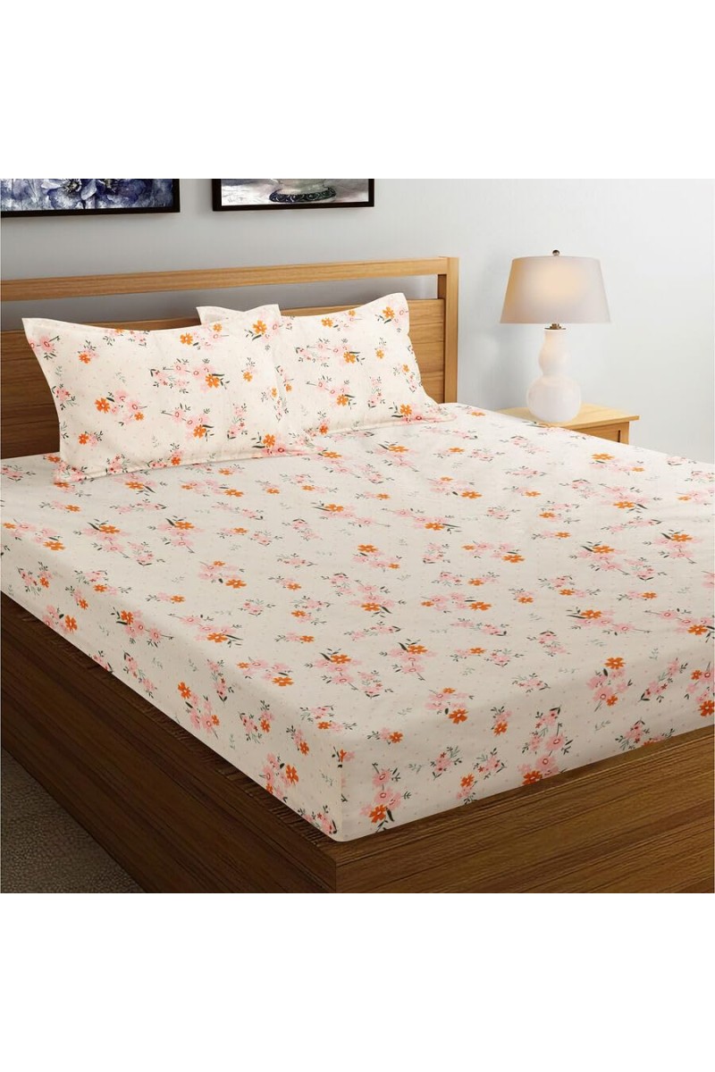 Hitech Sales Microfiber Double Bedsheet -Off White | Soft, Durable & Fade-Resistant | Ideal for Double Bed | Easy Care & Washable