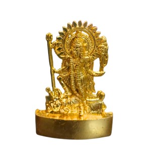Antique Gold Metal Statue Maa Kaali Idol Showpiece for Home & Office | Hindu Goddess Decorative Murti for Puja & Mandir Office Table Showpiece (6.5cm)