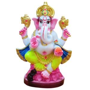 Hi Tech Sales Handcrafted Siddhi Ganesh Idol for Home Decor, Gifting Diwali, Birthday, Festivals (6 x 3 Inches) (Multicolor)