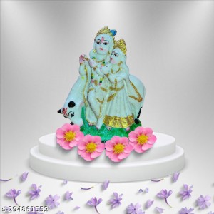 Polyresine Lord Radha Krishna Statue | Shine Gallery Radha Krishna Showpiece for Home Temple Décor I showpiece of god Idols for Office desks, Study Table, mandir I Best Gift Item