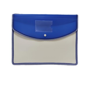 Hitech Sales Envelope Folder, Poly-Plastic A4 Documents File Storage Bag with Snap Button Certificate File Holder Document Folder for Certificates (A4) (Blue)