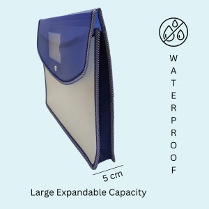 Hitech Sales Envelope Folder, Poly-Plastic A4 Documents File Storage Bag with Snap Button Certificate File Holder Document Folder for Certificates (A4) (Blue)