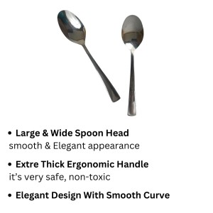 Hitech Sales Stainless Steel Set of 6,18 cm Long,Spoons for Home & Kitchen,Dinning Tableware Gift for House Warming,6 Pieces Spoons Silver Imperial Design