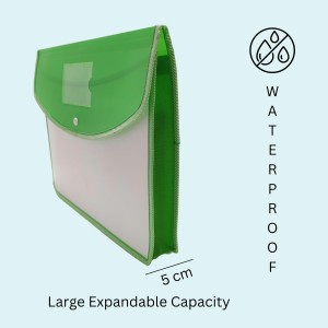 Hitech Sales Envelope Folder, Poly-Plastic A4 Documents File Storage Bag with Snap Button Certificate File Holder Document Folder for Certificates (A4) (Green)