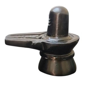 HiTechMart Black Marble Shivling Idol, 3 Inch Lord Shiva Shivalingam Murti for Home Puja and Shivratri, Medium Size, 230g Black Stone Shivling for Worship and Decor