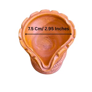 Handmade Terracotta Diya with Stand – Traditional Clay Oil Lamp for Festivals, Pooja & Home Decor