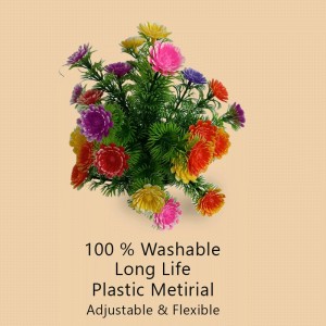Hitech Artificial Flower Pot Multi Colour Tableware Home Decor Living Room Shop Office Bed Room Washroom & Gift Artificial Plant with Pot Pack of 1