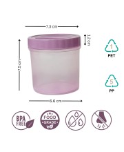 Airtight Plastic Container with Lid 250 ml (Set of 4) Plain | Multipurpose Storage & Grocery Containers. (Pink)