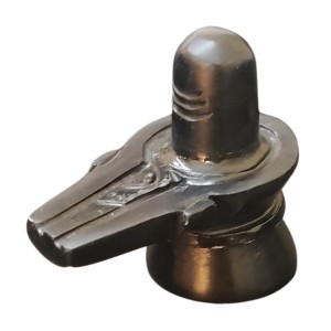 HiTechMart Black Marble Shivling Idol, 3 Inch Lord Shiva Shivalingam Murti for Home Puja and Shivratri, Medium Size, 230g Black Stone Shivling for Worship and Decor