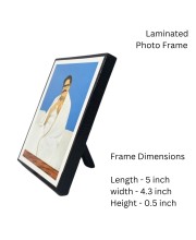 Sri Sri Baroda Wooden Laminated Photo Frame with Stand | Spiritual Religious Decor | Compact Size for Home & Office