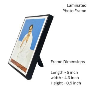 Sri Sri Baroda Wooden Laminated Photo Frame with Stand | Spiritual Religious Decor | Compact Size for Home & Office