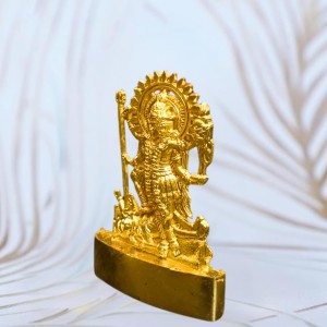 Antique Gold Metal Statue Maa Kaali Idol Showpiece for Home & Office | Hindu Goddess Decorative Murti for Puja & Mandir Office Table Showpiece (6.5cm)