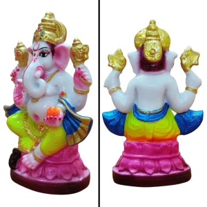 Hi Tech Sales Handcrafted Siddhi Ganesh Idol for Home Decor, Gifting Diwali, Birthday, Festivals (6 x 3 Inches) (Multicolor)