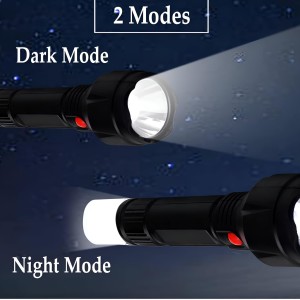 HiTechMart 24 Energy Rechargeable Led Torch with Dual Mode Night Lamp/Torch 8 hrs Flood Lamp Emergency Light (Black)