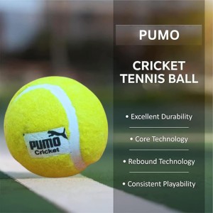 Hitech Sales - Pumo Cricket Tennis Ball | Lightweight Yellow Tennis Ball for Cricket Practice & Play | Durable and High Bounce Ball for Indoor & Outdoor Use (Medium, 2, Count)