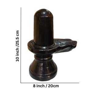 Black Shivling Showpiece for Puja | Lord Shiva Lingam Idol with Base | Religious Decorative Statue for Home Temple, Office & Spiritual Décor | Resin Shivling Murti (Black Finish)