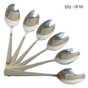 Hitech Sales Stainless Steel Set of 6,18 cm Long,Spoons for Home & Kitchen,Dinning Tableware Gift for House Warming,6 Pieces Spoons Silver Imperial Design