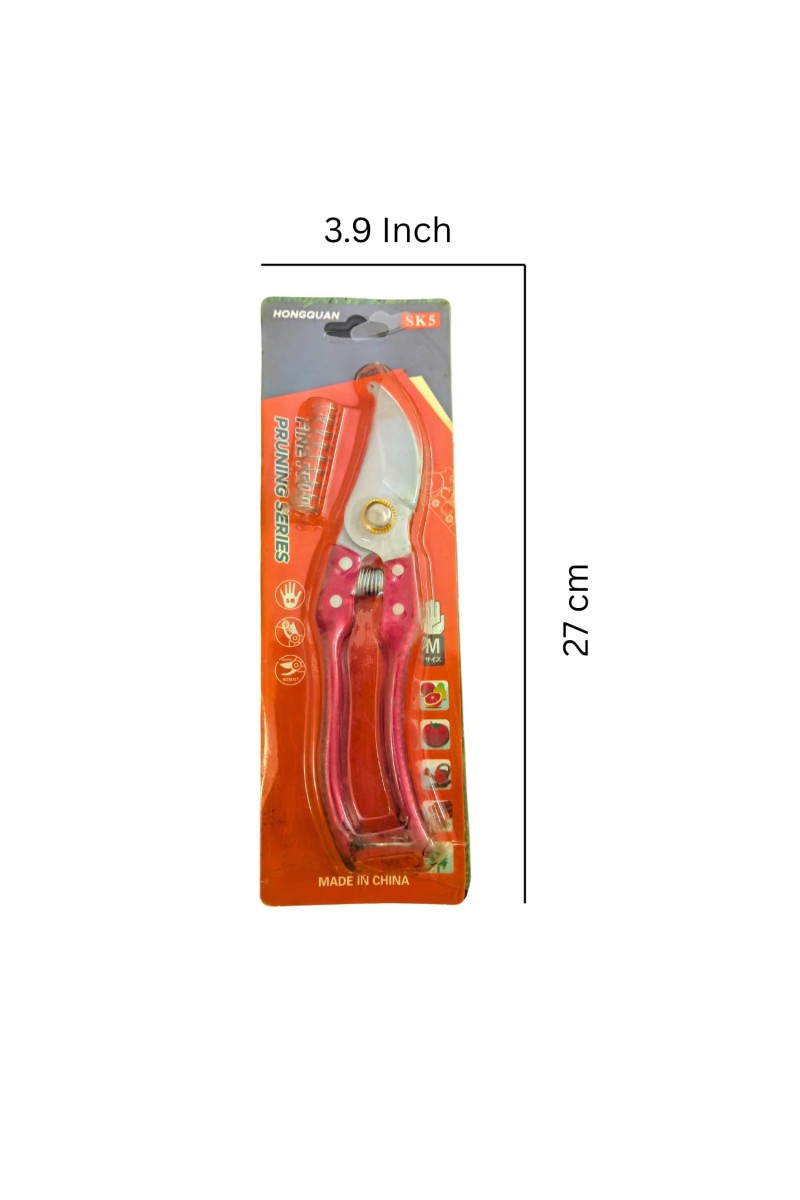 HI TECH Sales HONGQUAN SK5 Multipurpose Flower Cutter for Gardening – Carbon Steel Pruning Shears with Ergonomic Handle Pruners for Plants, Roses, and Branches – Medium Size, Red