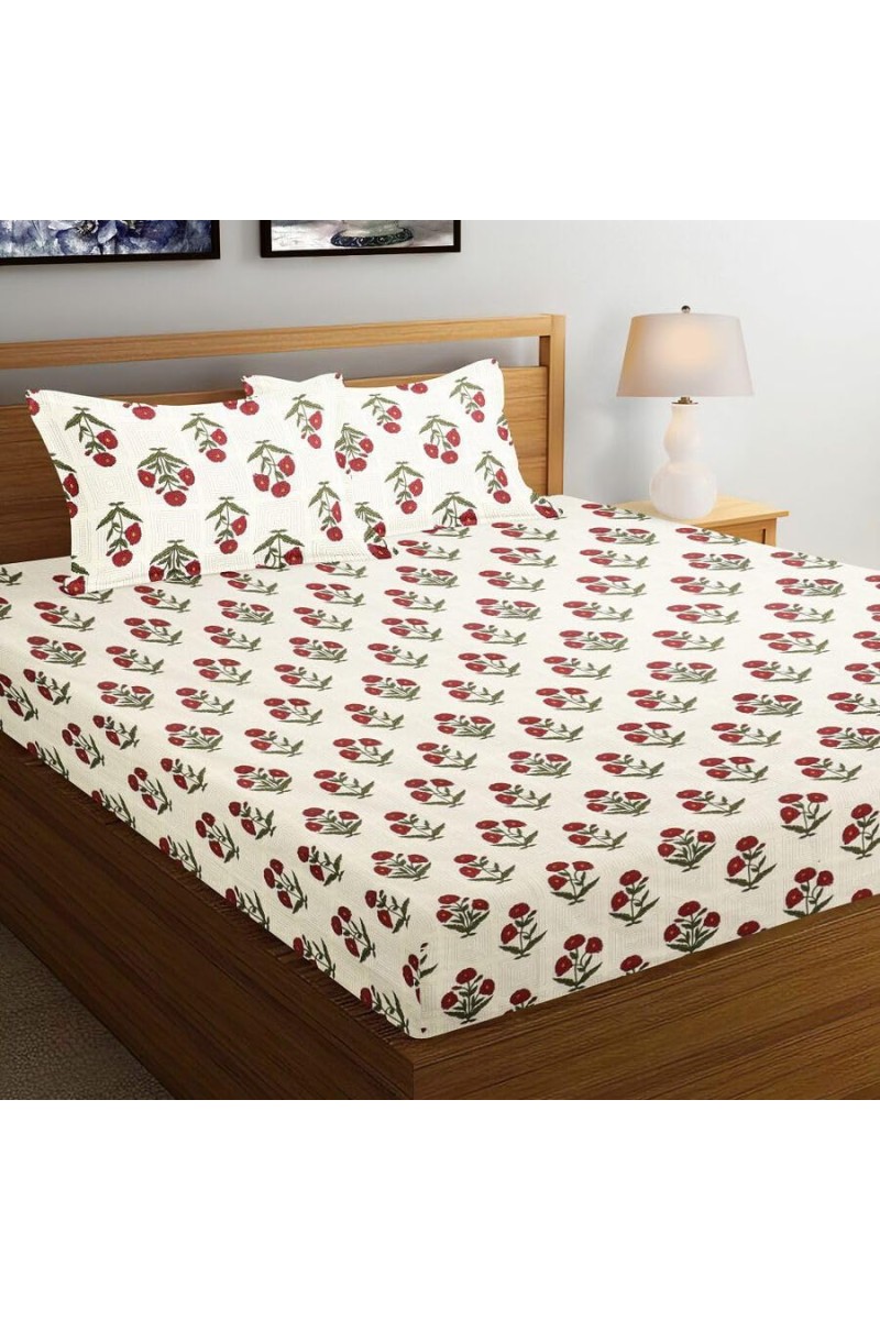Hitech Sales Cotton Double Bedsheet - Pink| Soft, Durable & Fade-Resistant | Ideal for Double Bed | Easy Care & Washable