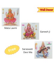 Laxmi Ganesh Murti Idol with Free Stickers by Hi Tech Sales | Hindu Goddess Lakshmi & Lord Ganesha Statue for Puja, Temple, Home & Office Decor | Diwali Festival Spiritual Gift