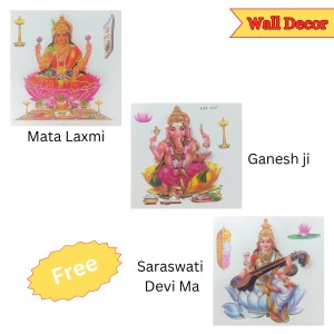 Laxmi Ganesh Murti Idol with Free Stickers by Hi Tech Sales | Hindu Goddess Lakshmi & Lord Ganesha Statue for Puja, Temple, Home & Office Decor | Diwali Festival Spiritual Gift