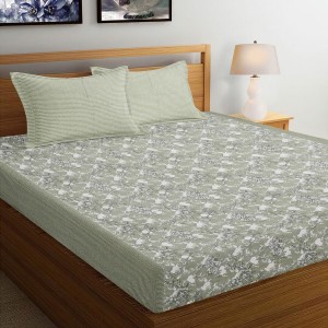 Hitech Sales Green Polycotton Double Bedsheet | Soft, Durable & Fade-Resistant | Ideal for Double Bed | Easy Care & Washable