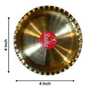 Small BHOG Plate Or Thala Brass Metal for Home,Office and Temple Puja Radha