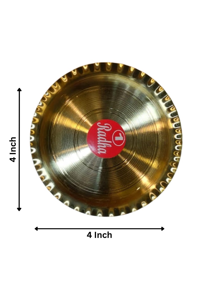 Small BHOG Plate Or Thala Brass Metal for Home,Office and Temple Puja Radha