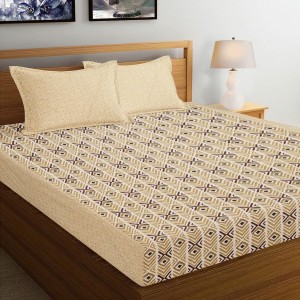 Hitech Sales Brown Polycotton Double Bedsheet | Soft, Durable & Fade-Resistant | Ideal for Double Bed | Easy Care & Washable